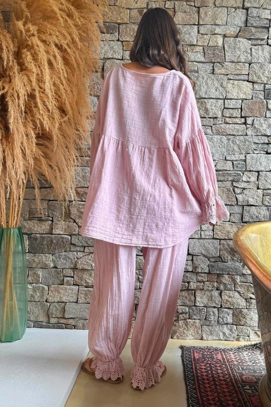 Sundaze Cheesecloth Vintage Artist Smock Rose